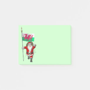 Santa Claus With Ensign Of Wales Post-it Notes