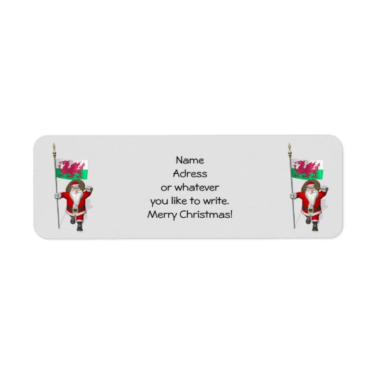 Santa Claus With Ensign Of Wales Return Address Label