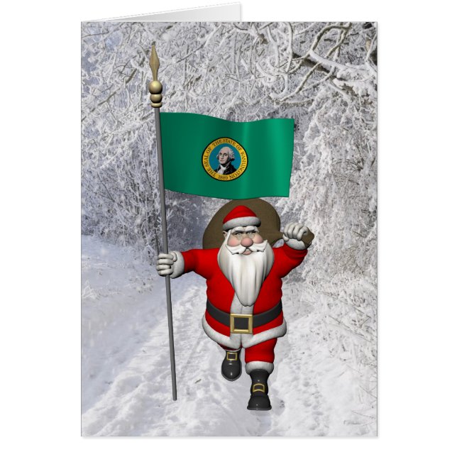 Santa Claus With Ensign Of  Washington (Front)