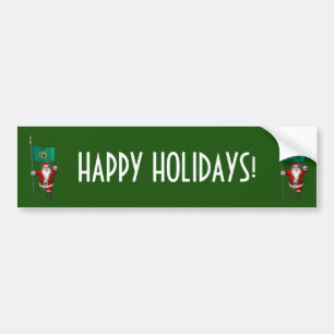 Santa Claus With Ensign Of  Washington Bumper Sticker
