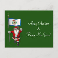Santa Claus With Ensign Of West Virginia