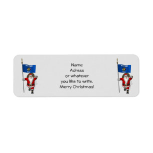 Santa Claus With Ensign Of Wisconsin Return Address Label