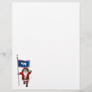Santa Claus With Ensign Of Wyoming