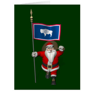 Santa Claus With Ensign Of Wyoming