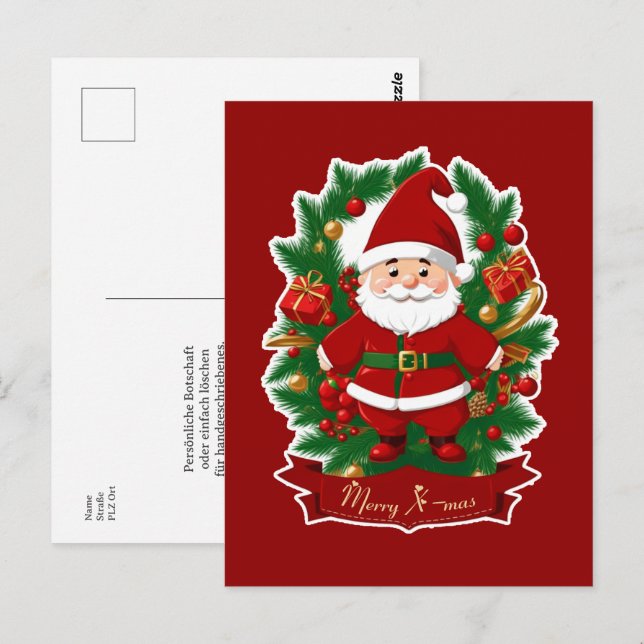 Santa Claus with fir branches -  Postcard (Front/Back)