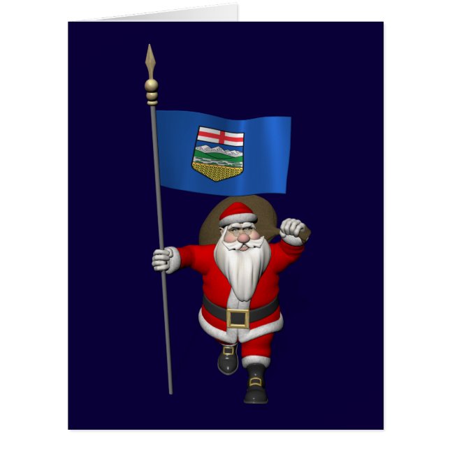 Santa Claus With Flag Of Alberta (Front)