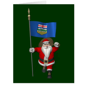 Santa Claus With Flag Of Alberta CDN