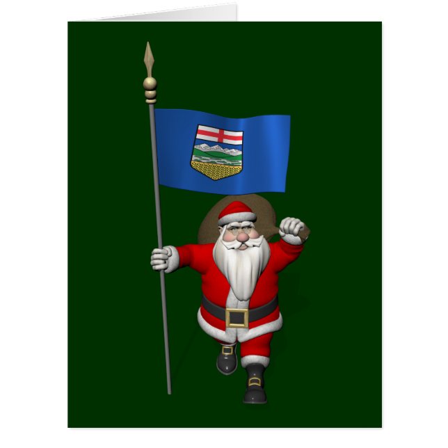 Santa Claus With Flag Of Alberta CDN (Front)