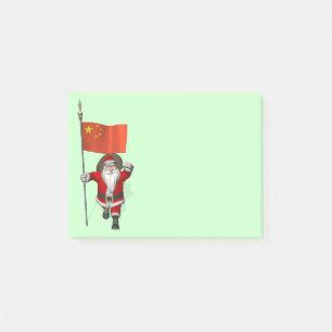 Santa Claus With Flag Of China Post-it Notes