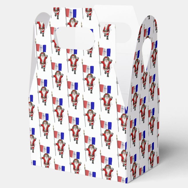 Santa Claus With Flag Of Cleveland Favour Box (Opened)