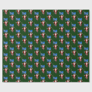 Santa Claus With Flag Of Las Vegas Wrapping Paper