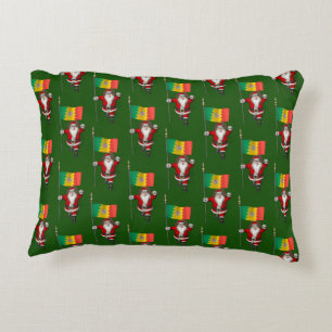 Santa Claus With Flag Of Los Angeles Decorative Cushion