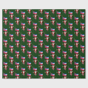 Santa Claus With Flag Of Mississippi Wrapping Paper