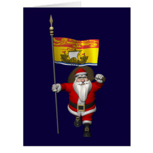 Santa Claus With Flag Of New Brunswick