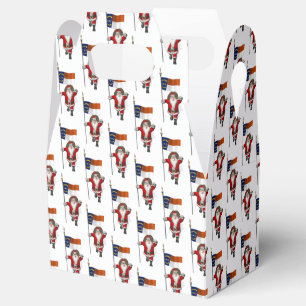 Santa Claus With Flag Of North Carolina Favour Box