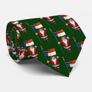 Santa Claus With Flag Of North Carolina Tie