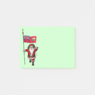 Santa Claus With Flag Of Ontario CDN Post-it Notes