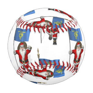 Santa Claus With Flag Of Oregon Baseball