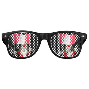 Santa Claus With Flag Of Peru Retro Sunglasses
