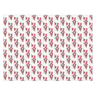Santa Claus With Flag Of Peru Tablecloth