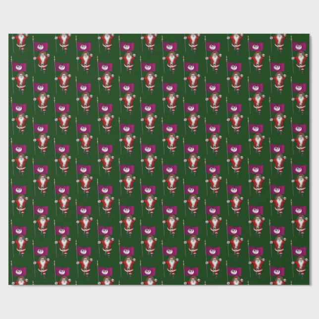Santa Claus With Flag Of Phoenix Wrapping Paper (Flat)