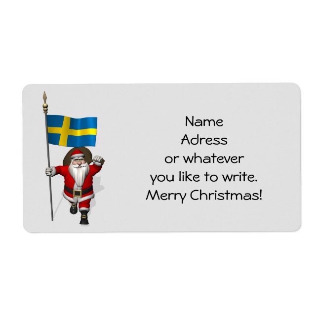 Santa Claus With Flag Of Sweden (Front)