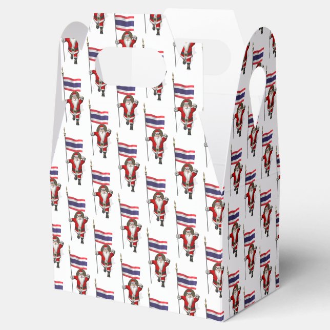 Santa Claus With Flag Of Thailand Favour Box (Opened)