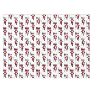 Santa Claus With Flag Of Thailand Tablecloth