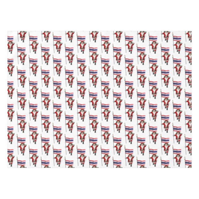 Santa Claus With Flag Of Thailand Tablecloth (Front (Horizontal))