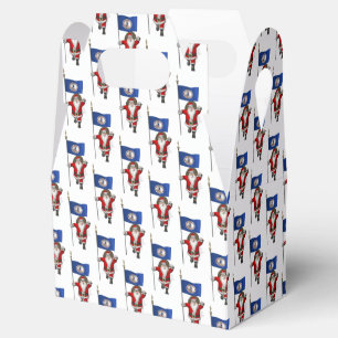 Santa Claus With Flag Of Virginia Favour Box