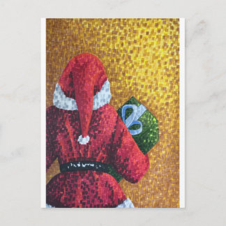 Santa Claus with Gift Painting Postcard