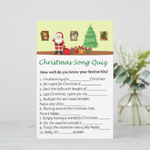 Santa claus with gifts christmas song quiz game