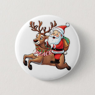 Santa Claus with Gifts of Peace 6 Cm Round Badge