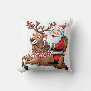 Santa Claus with Gifts of Peace Cushion