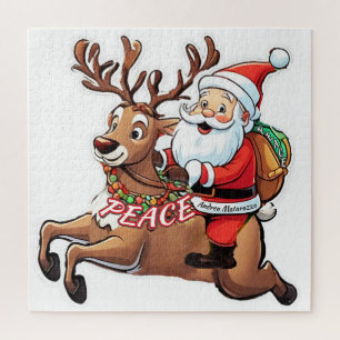 Santa Claus with Gifts of Peace Jigsaw Puzzle