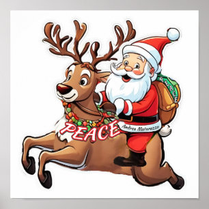 Santa Claus with Gifts of Peace Poster
