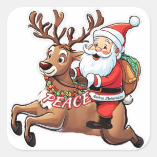 Santa Claus with Gifts of Peace Square Sticker