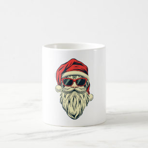 santa claus with glasses coffee mug