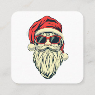 santa claus with glasses square business card