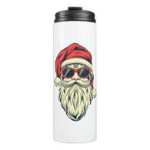 santa claus with glasses thermal tumbler