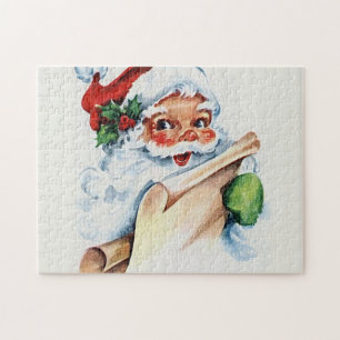 Santa Claus with his Christmas list scroll Jigsaw Puzzle