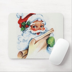 Santa Claus with his Christmas list scroll Mouse Pad