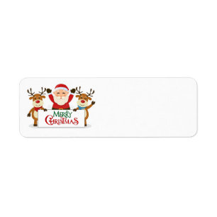 Santa Claus with his reindeer address label Return Address Label