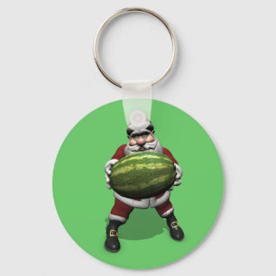Santa Claus With Huge Watermelon Key Ring