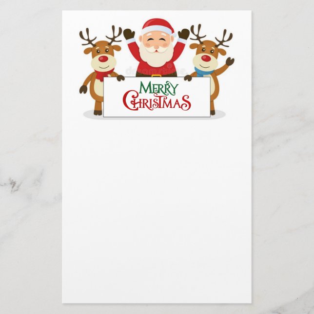 Santa Claus with is reindeer  Stationery (Front)