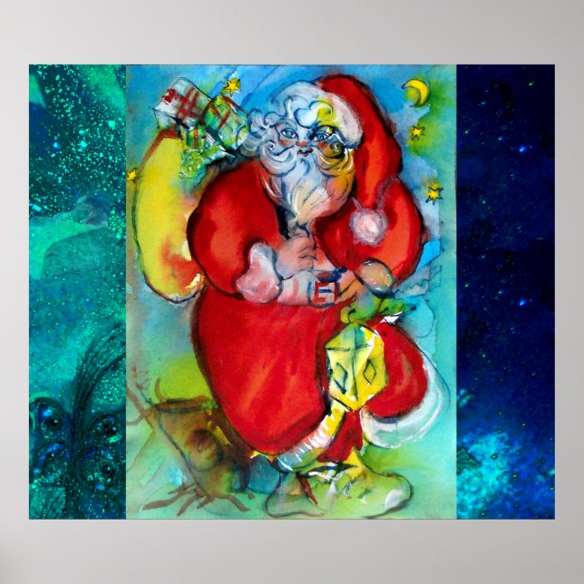 SANTA CLAUS WITH LANTERN IN CHRISTMAS NIGHT POSTER (Front)