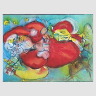 SANTA CLAUS WITH LANTERN IN CHRISTMAS NIGHT TISSUE PAPER