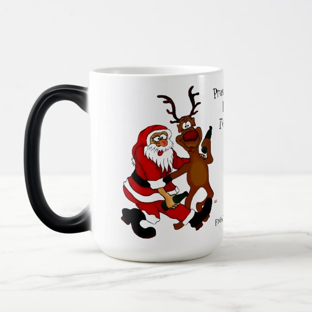 Santa Claus with moose - frohes Fest Magic Mug (Left)