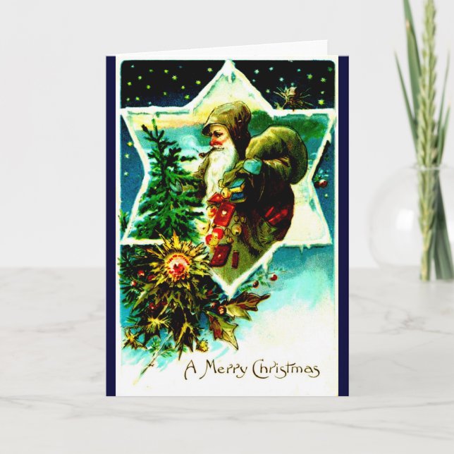 Santa Claus with Pack Holiday Card (Front)