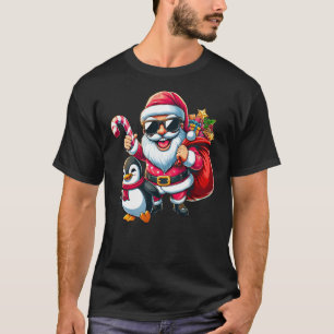 Santa Claus with Penguin Funny Christmas Boys Girl T-Shirt